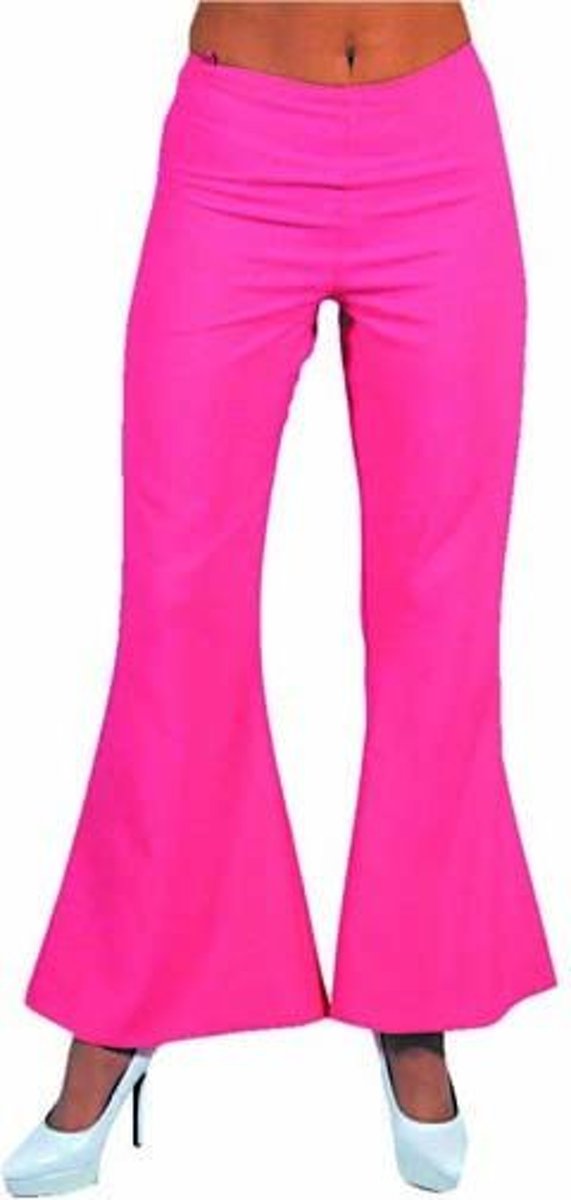 Hippie Kostuum | Wijde Pijpen Broek Diana Soul Roze Vrouw | Large | Carnaval kostuum | Verkleedkleding